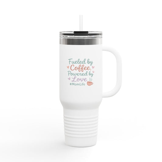 Mom Life Insulated Travel Mug - 40oz Coffee Cup, Reusable Tumbler, Mother's Day Gift, On-the-Go Beverage Holder, Cute Coffee Mug
