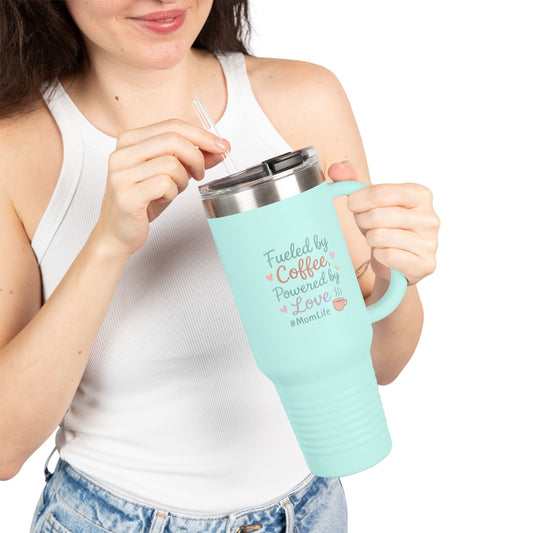 Mom Life Insulated Travel Mug - 40oz Coffee Cup, Reusable Tumbler, Mother's Day Gift, On-the-Go Beverage Holder, Cute Coffee Mug