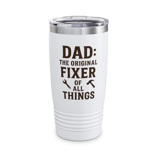 Dad's Fixer Tumbler, 20oz Dad Gift, Insulated Coffee Cup, Funny Travel Mug, Father's Day Present, Home Repair Enthusiast
