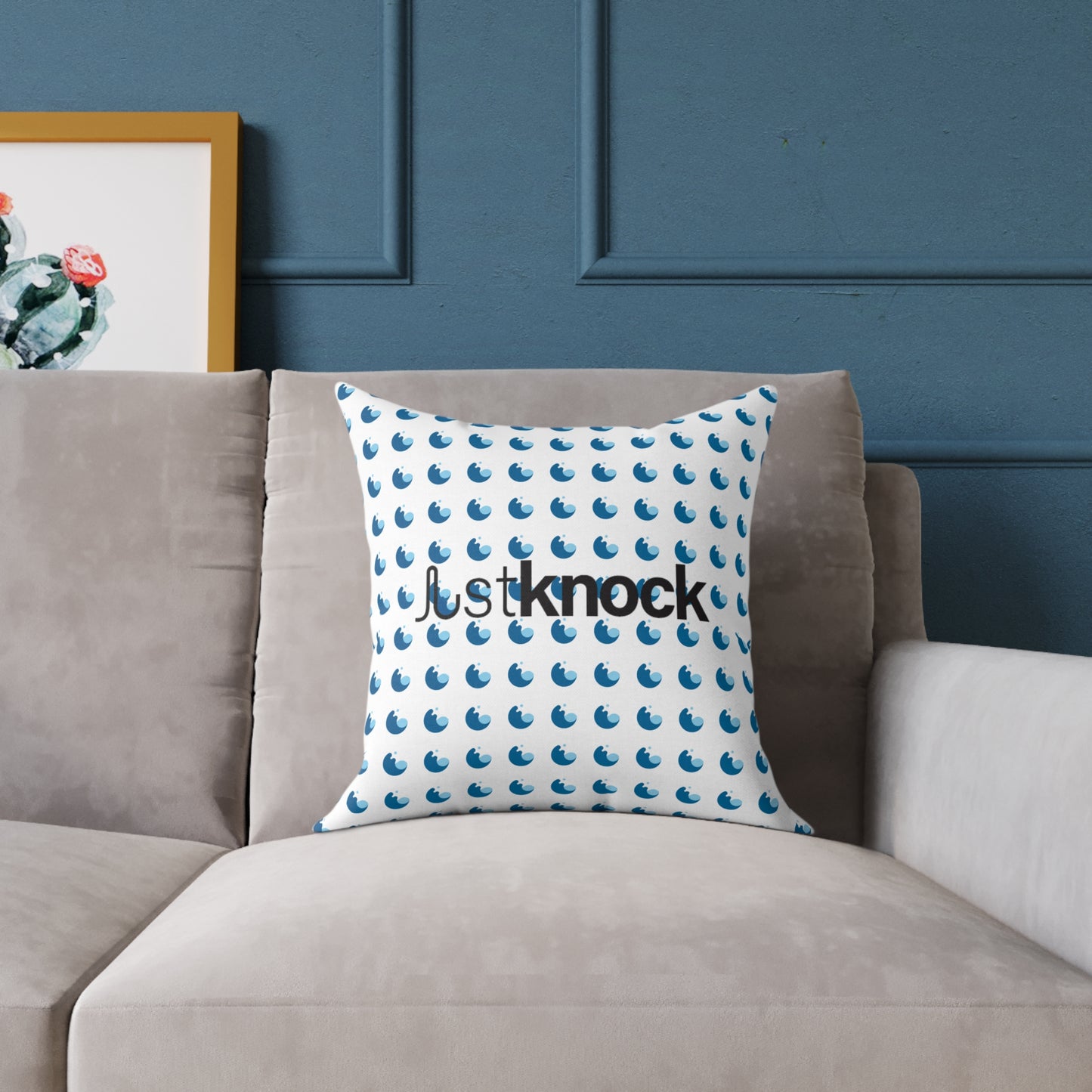 Chic Decorative Pillow, Cozy Home Decor, Blue Dot Design, Modern Accent Cushion, Ideal for Living Room, Gift for Housewarming
