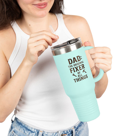 Insulated Travel Mug - Dad: The Original Fixer of All Things, Perfect for Dads, Gifts for Him, Road Trips, Everyday Use, Coffee, [...]