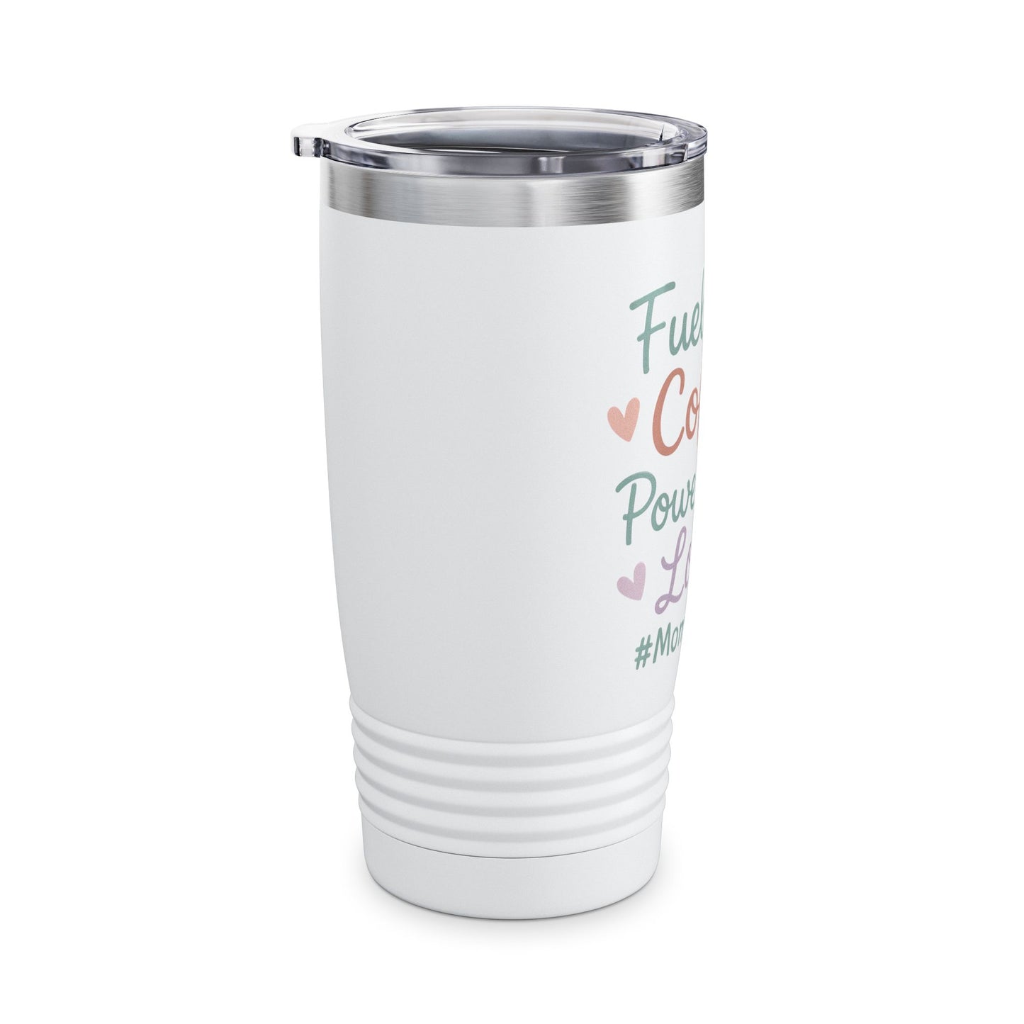 Mom Life Tumbler | Fueled by Coffee, Power of Love Mug | Gifts for Mothers, Coffee Lovers, Tea Drinkers, Birthday, Mother's Day