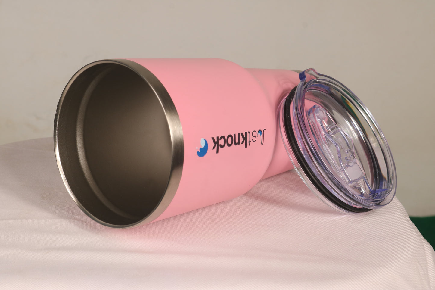 JustKnock - 32 oz PINK Color Vacuum insulated stainless steel drink Tumbler