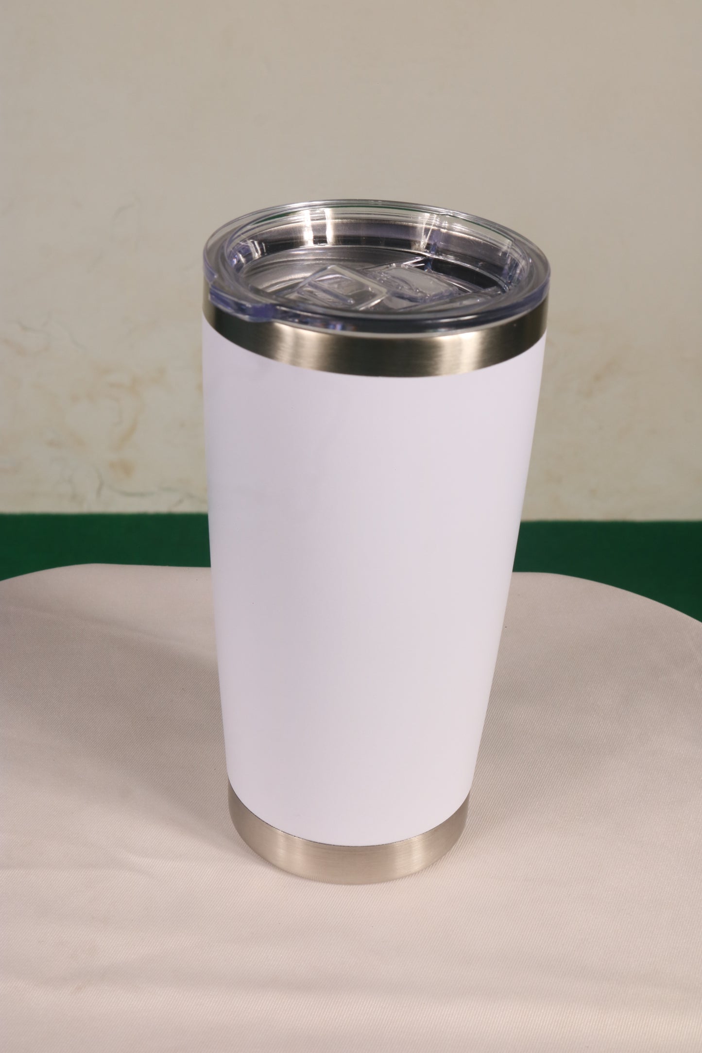 JustKnock - 32 oz White Color Vacuum insulated stainless steel drink Tumbler