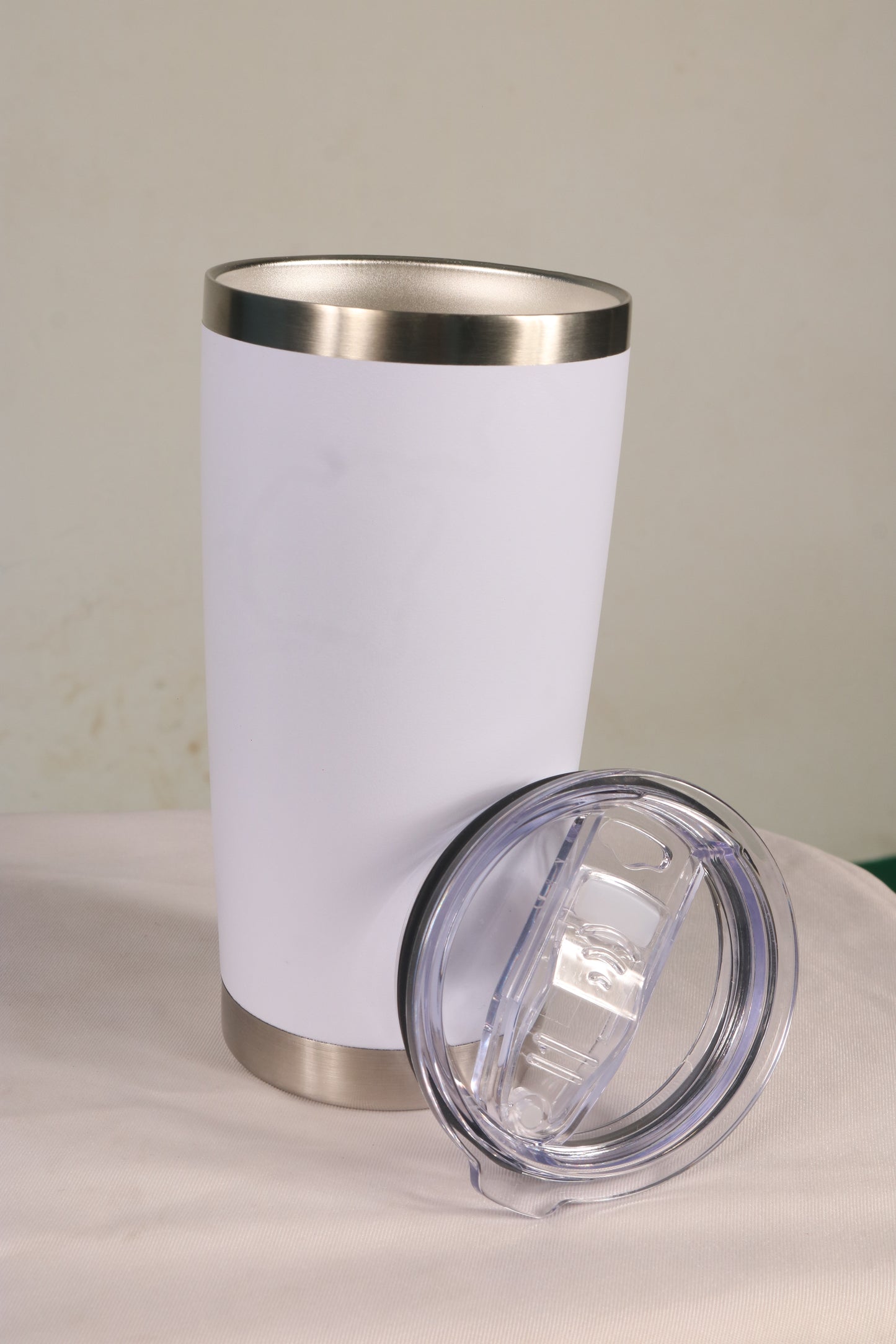 JustKnock - 32 oz White Color Vacuum insulated stainless steel drink Tumbler